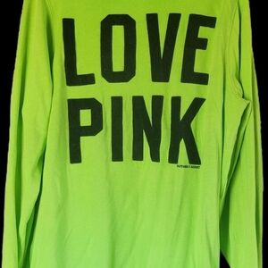Victoria's Secret V-neck Hoodie Lime Neon Green